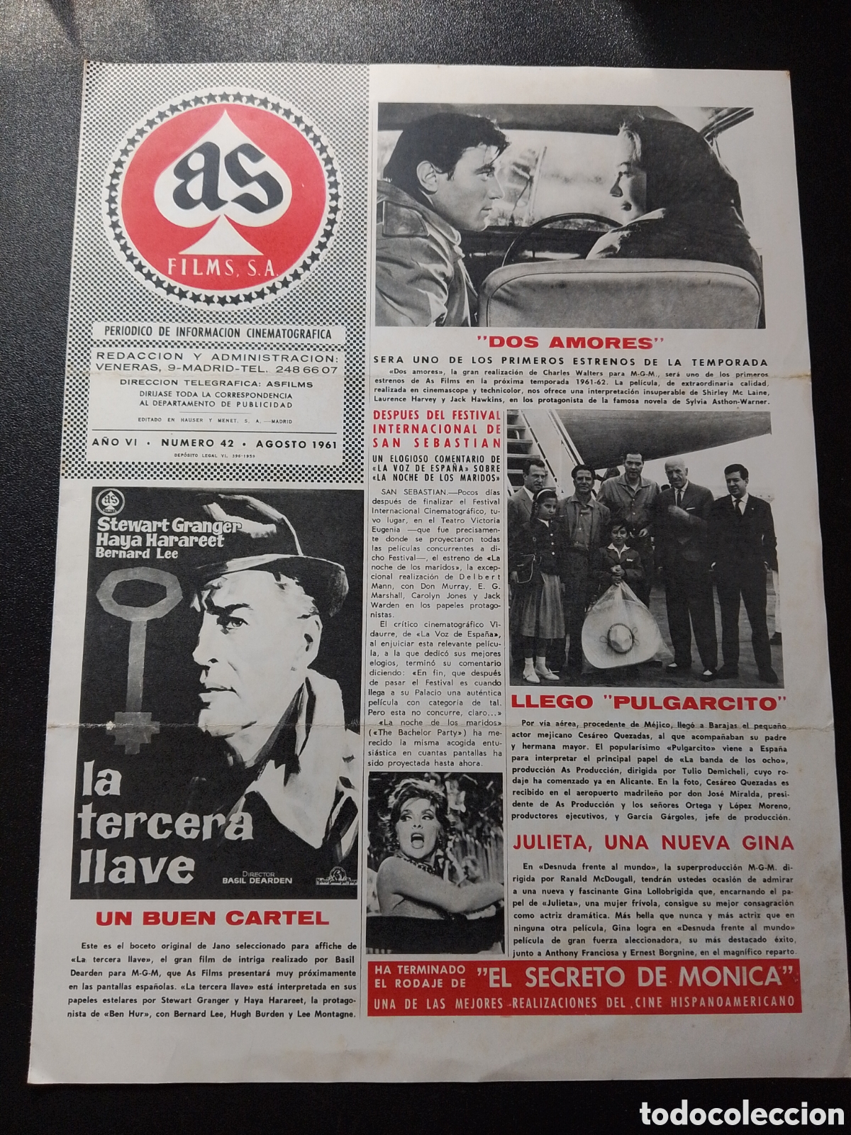 Coleccionismo deportivo: AS FILMS PERIODICO DE INFORMACION CINEMATOGRAFICA CA84