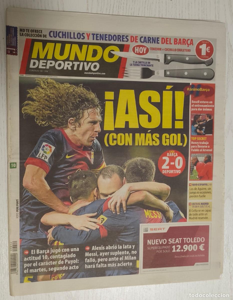 Collezionismo sportivo: DIARIO MUNDO DEPORTIVO N&ordm; 29412 - 10 marzo 2013 - Fc Barcelona Vs Rcd de la Coru&ntilde;a: 2-0