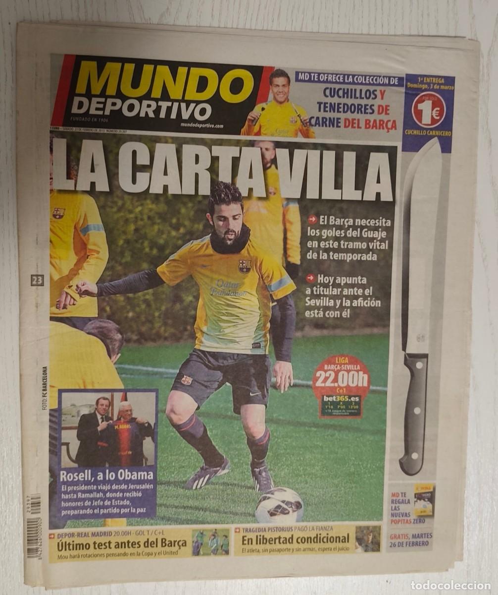 Collezionismo sportivo: DIARIO MUNDO DEPORTIVO N&ordm; 29397 - 23 FEBRERO 2013 - DAVID VILLA