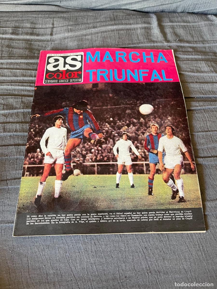 Coleccionismo deportivo: AS COLOR 144 P&Oacute;STER MARCHA TRIUNFAL R. MADRID 0 BARCELONA 5 JOAQUIN PEIRO, BETIS, VENANCIO, LAZIO