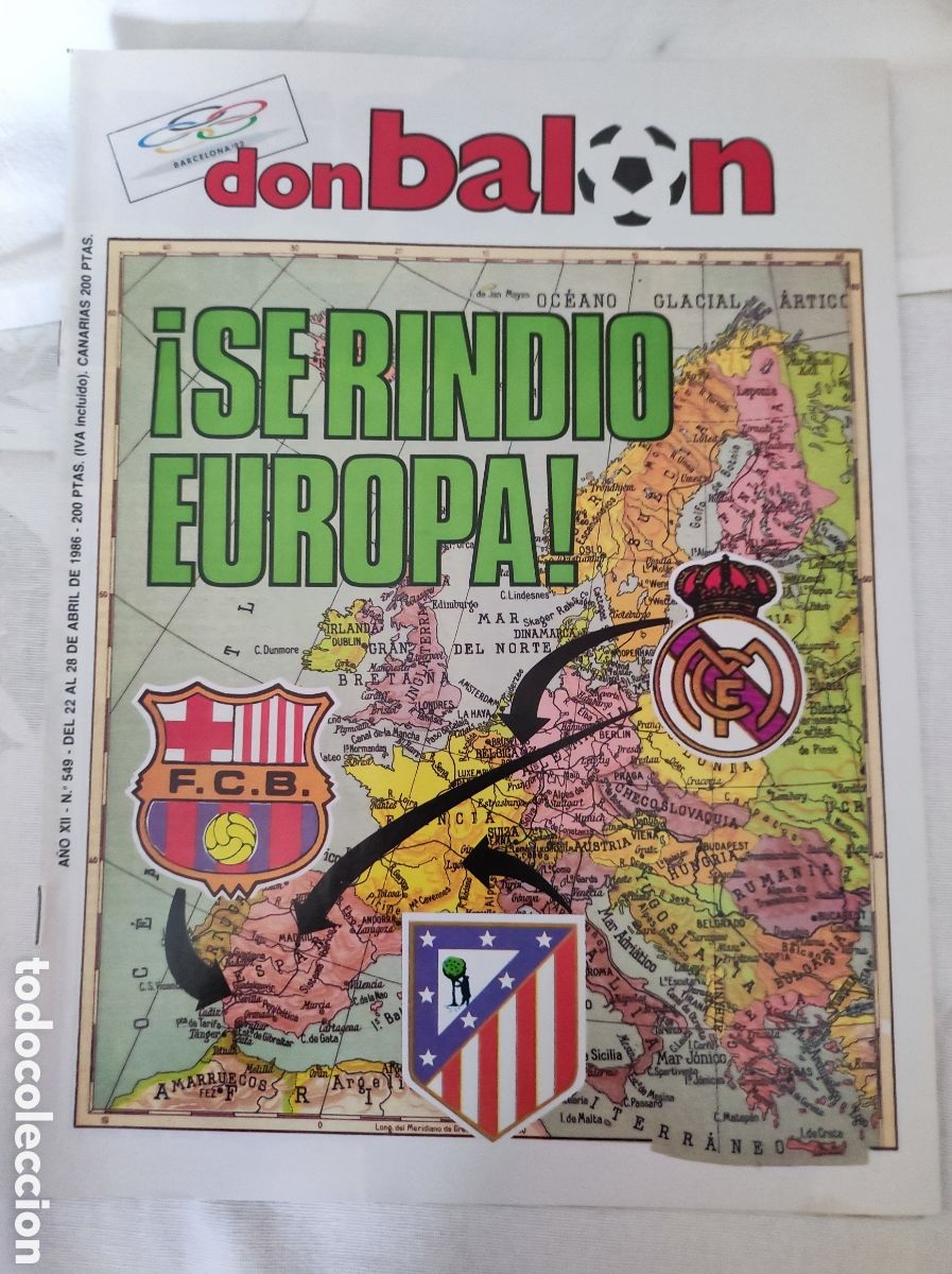 Collectionnisme sportif: DON BALON N&deg; 549 - &iexcl;SE RINDIO EUROPA!