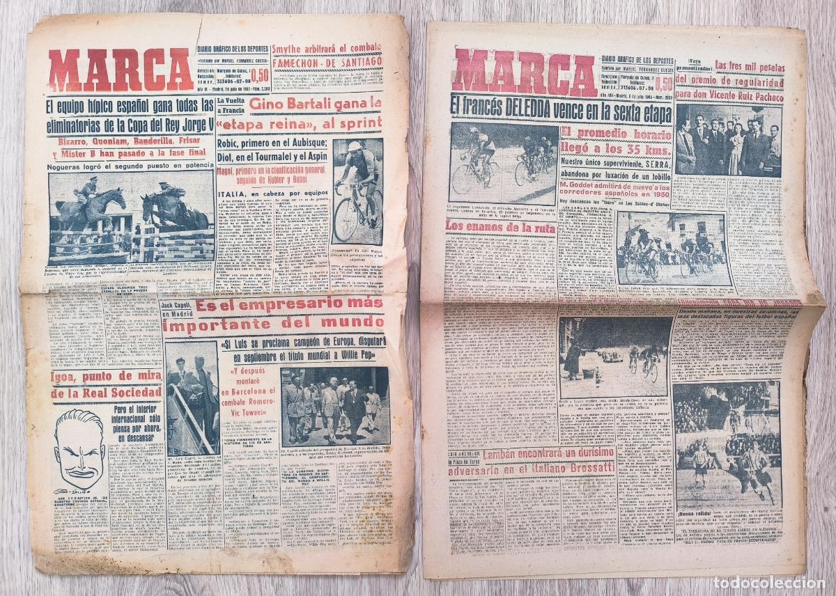 Coleccionismo deportivo: RW LOTE 58 PERIODICOS MARCA A&Ntilde;O 1949 DEPORTES FUTBOL ANTIGUOS