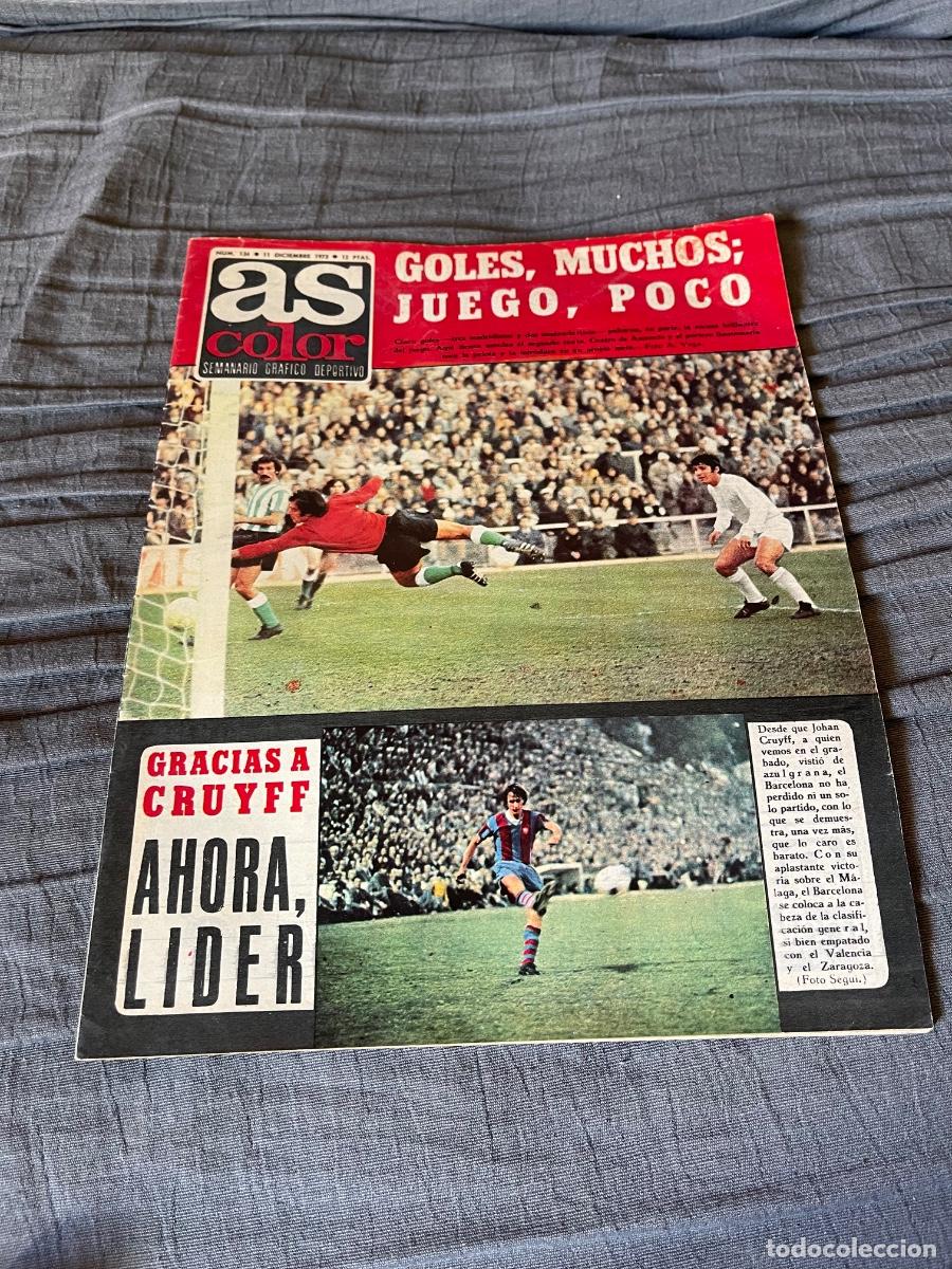 Coleccionismo deportivo: REVISTA AS COLOR N&ordm; 134 POSTER RCD ESPANYOL 73/74 - ALINEACION ESPA&Ntilde;OL LIGA 1973/1974