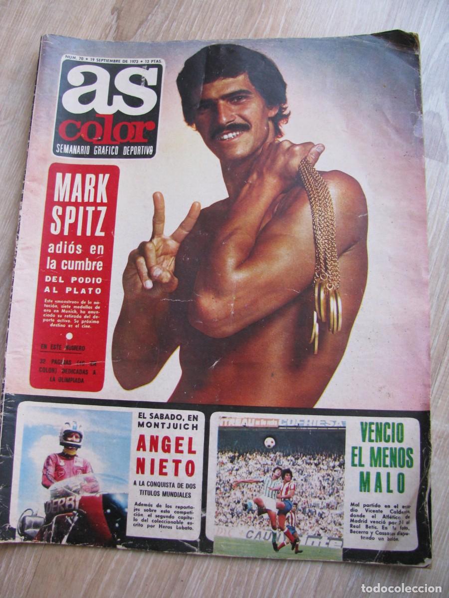 Coleccionismo deportivo: REVISTA AS COLOR A&Ntilde;O 1972 N&ordm; 70. POSTER MARK SPITZ