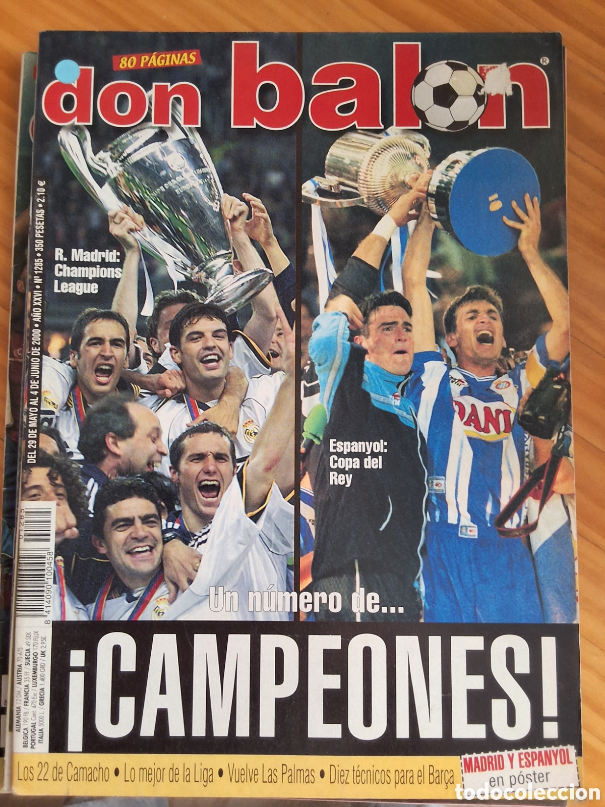 Collectionnisme sportif: Don balon revista futbol 1285 a&ntilde;o (29/5/2000) incluye p&oacute;ster