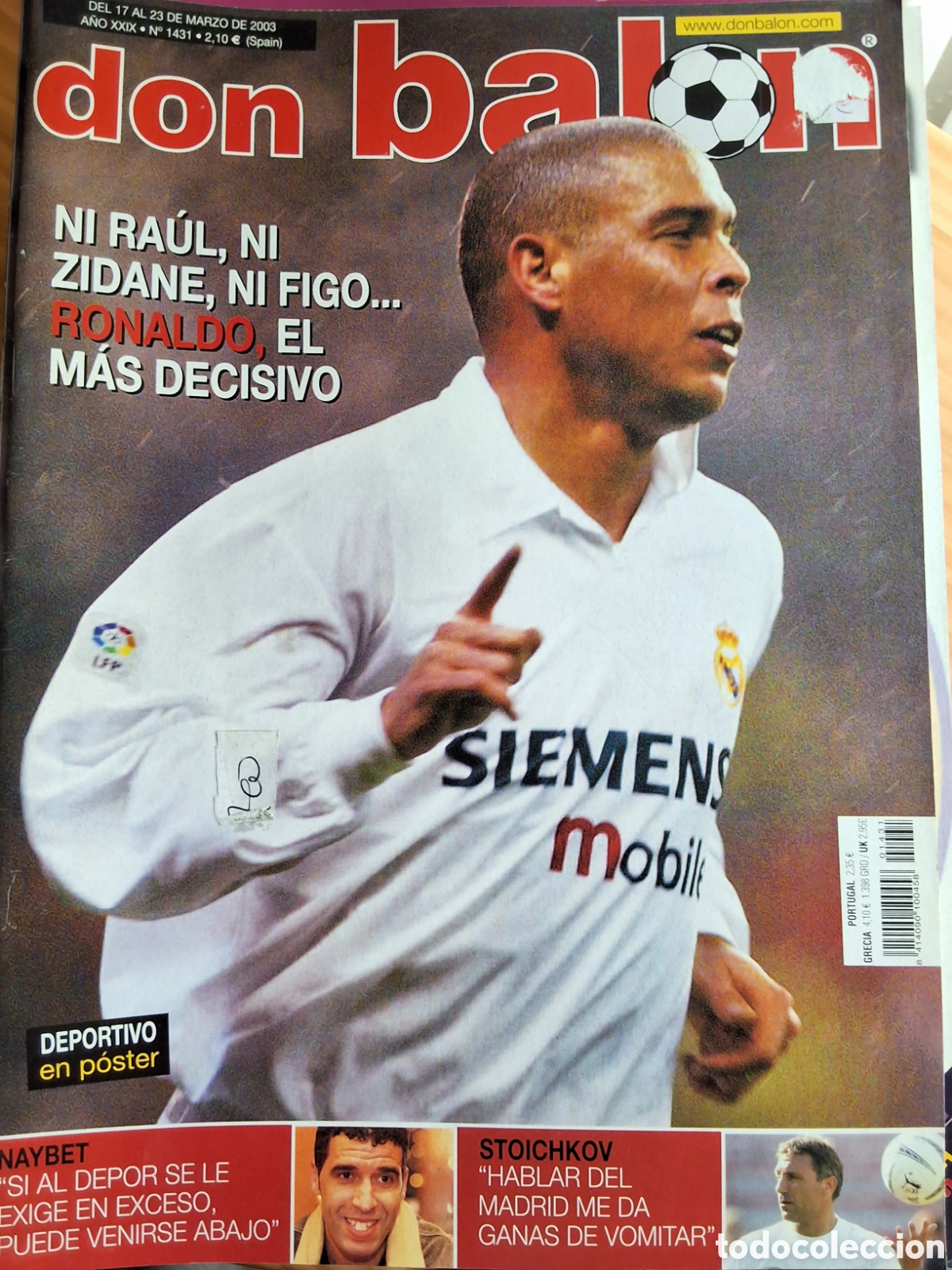 Collectionnisme sportif: Don balon revista futbol 1431 a&ntilde;o (17/3/2003) incluye p&oacute;ster