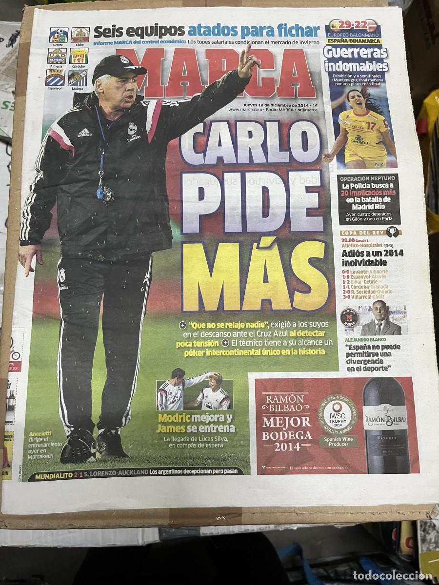 Collectionnisme sportif: MARCA (18-12-2014) ANCELOTTI REAL MADRID BALONMANO FEMENINO ESPA&Ntilde;A DINAMARCA