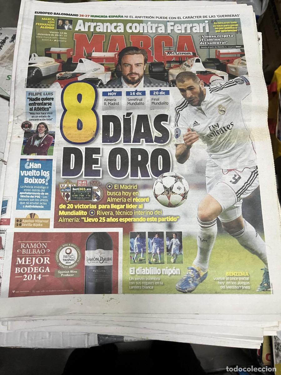 Collectionnisme sportif: MARCA (12-12-2014) FERNANDO ALONSO BENZEMA BOIXOS NOIS FILIPE LUIS ALMERIA REAL MADRID