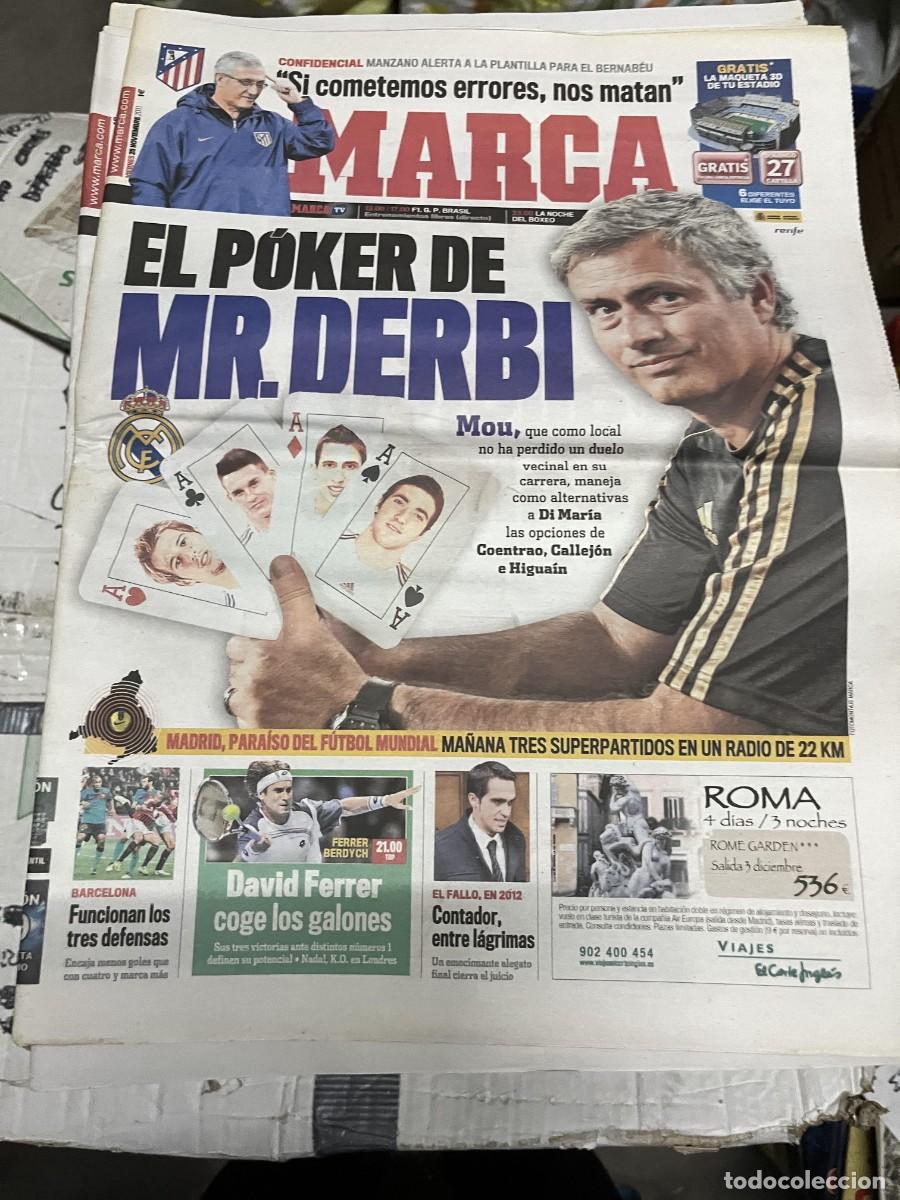 Coleccionismo deportivo: MARCA (20-11-2011) MOURINHO REAL MADRID ATLETICO MADRID GREGORIO MANZANO DAVID FERRER