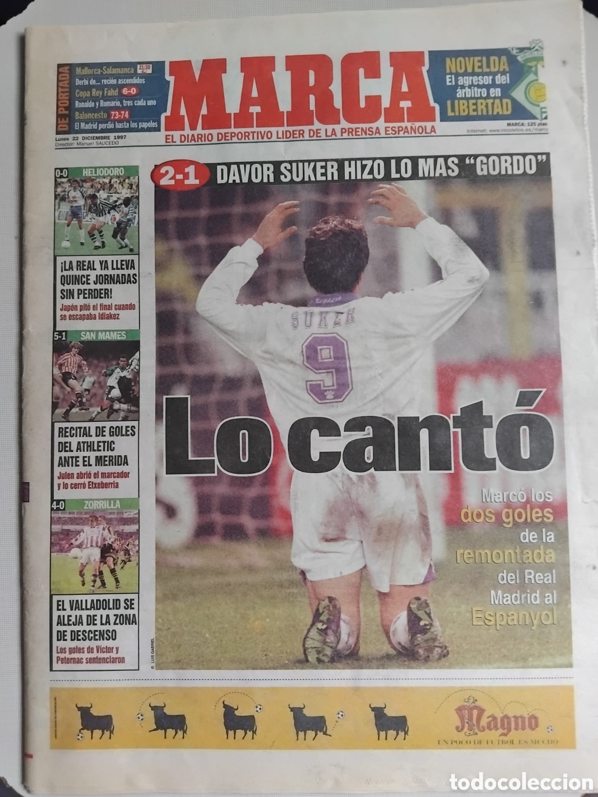 Coleccionismo deportivo: Periodico Doblete S&uacute;per 1997 al Espanyol