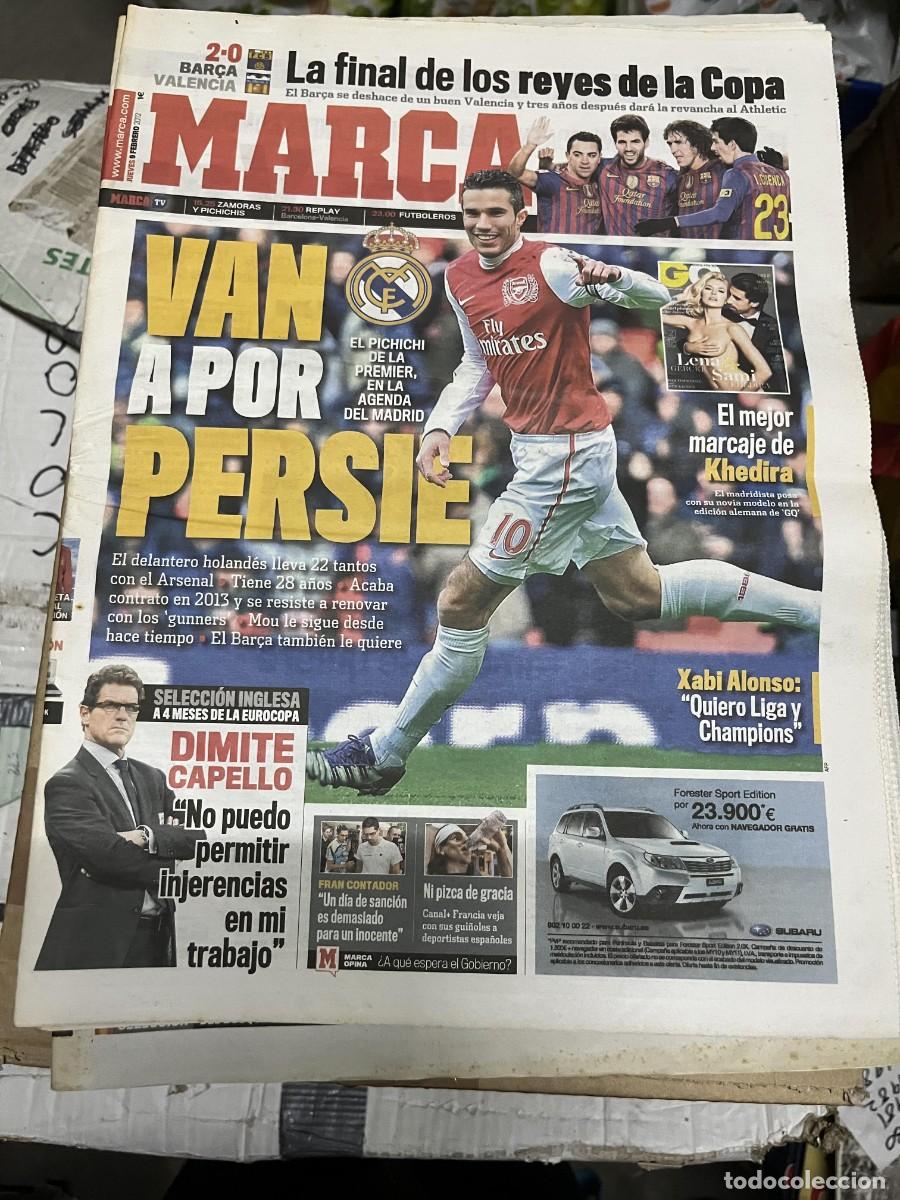 Coleccionismo deportivo: MARCA (9-2-2012) COPA BARCELONA 2-0 VALENCIA VAN PERSIE FICHAJE REAL MADRID KHEDIRA XABI ALONSO
