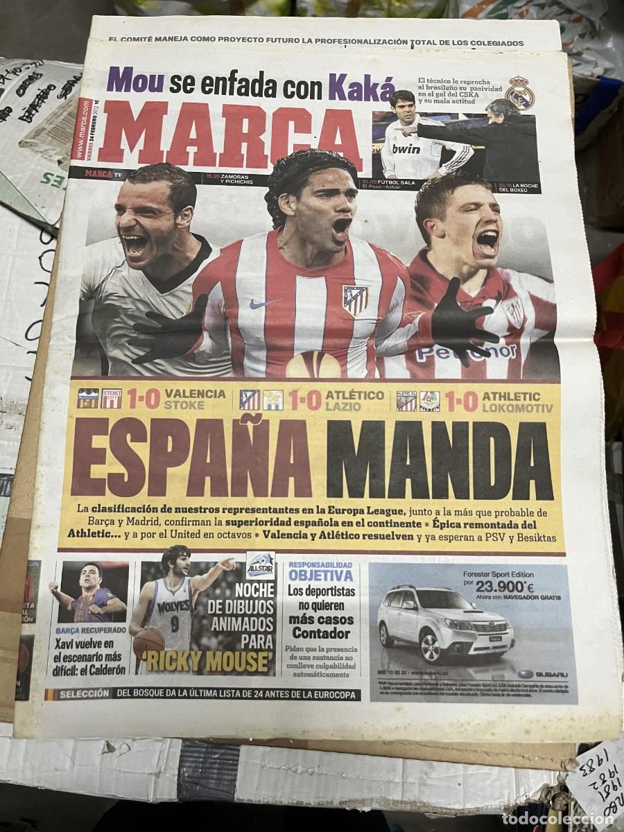Coleccionismo deportivo: MARCA (24-2-2012) MOURINHO KAKA VALENCIA 1-0 STOKE CITY ATLETICO 1-0 LAZIO ATHLETIC 1-0 LOKOMOTIV