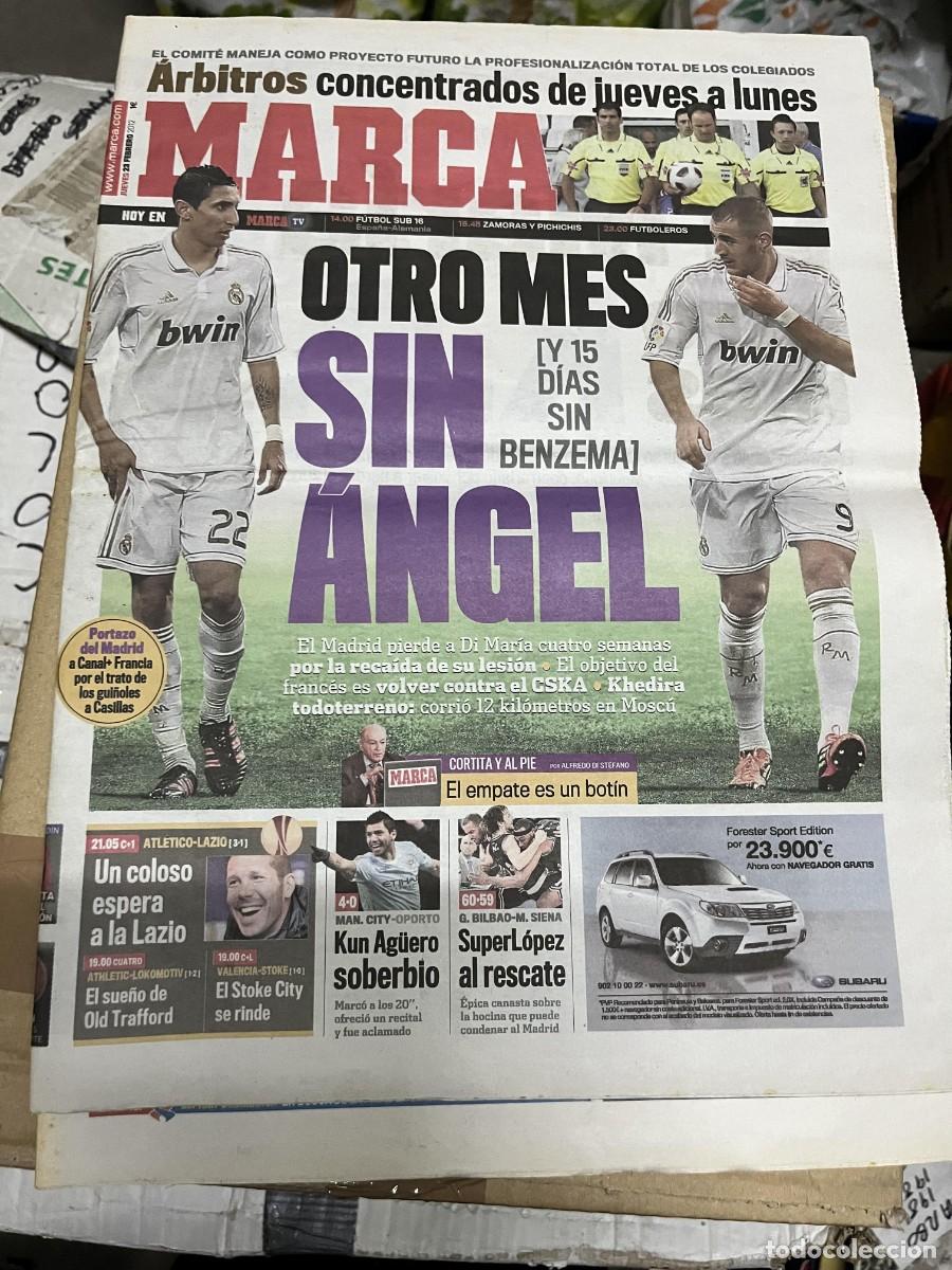 Coleccionismo deportivo: MARCA (23-2-2012) HOY VALENCIA STOKE CITY ATLETICO LAZIO ATHLETIC LOKOMOTIV DI MARIA BENZEMA