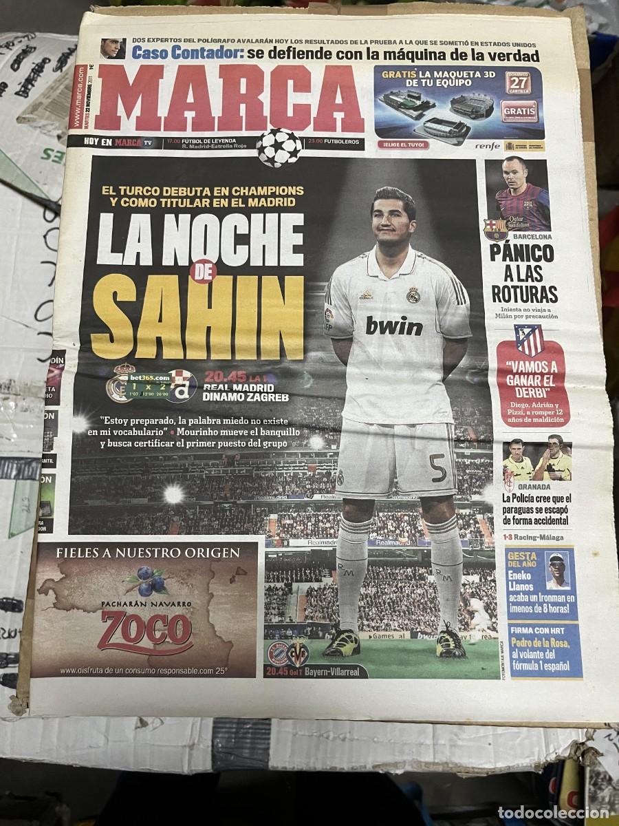 Coleccionismo deportivo: MARCA (22-11-2011) LA NOCHE DE SAHIN REAL MADRID CASO ALBERTO CONTADOR CICLISMO