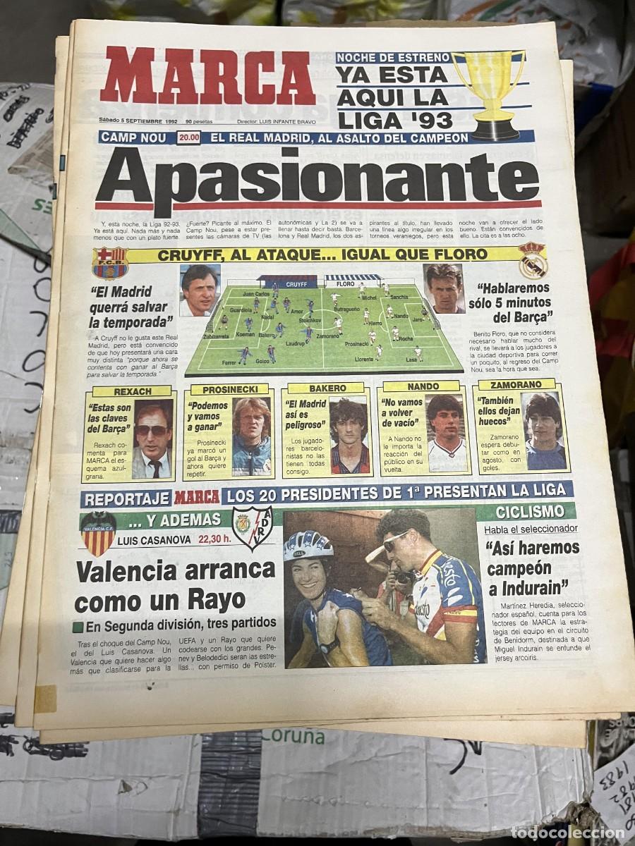 Collectionnisme sportif: MARCA (5-9-1992) EL CLASICO BARCELONA REAL MADRID JORNADA LIGA CRUYFF BENITO FLORO
