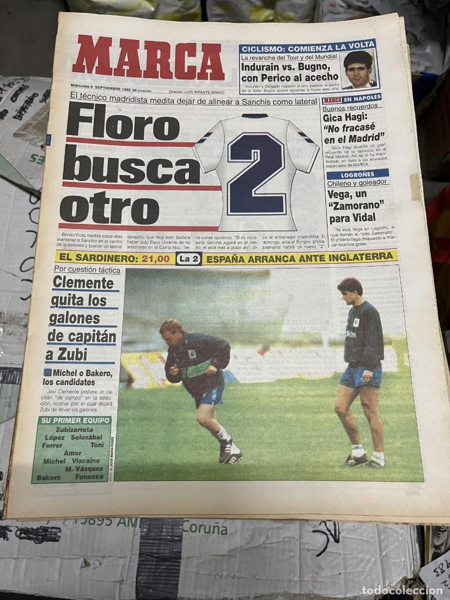 Coleccionismo deportivo: MARCA (9-9-1992) BENITO FLORO INDURAIN BUGNO CICLISMO HAGI ESPA&Ntilde;A INGLATERRA HOY