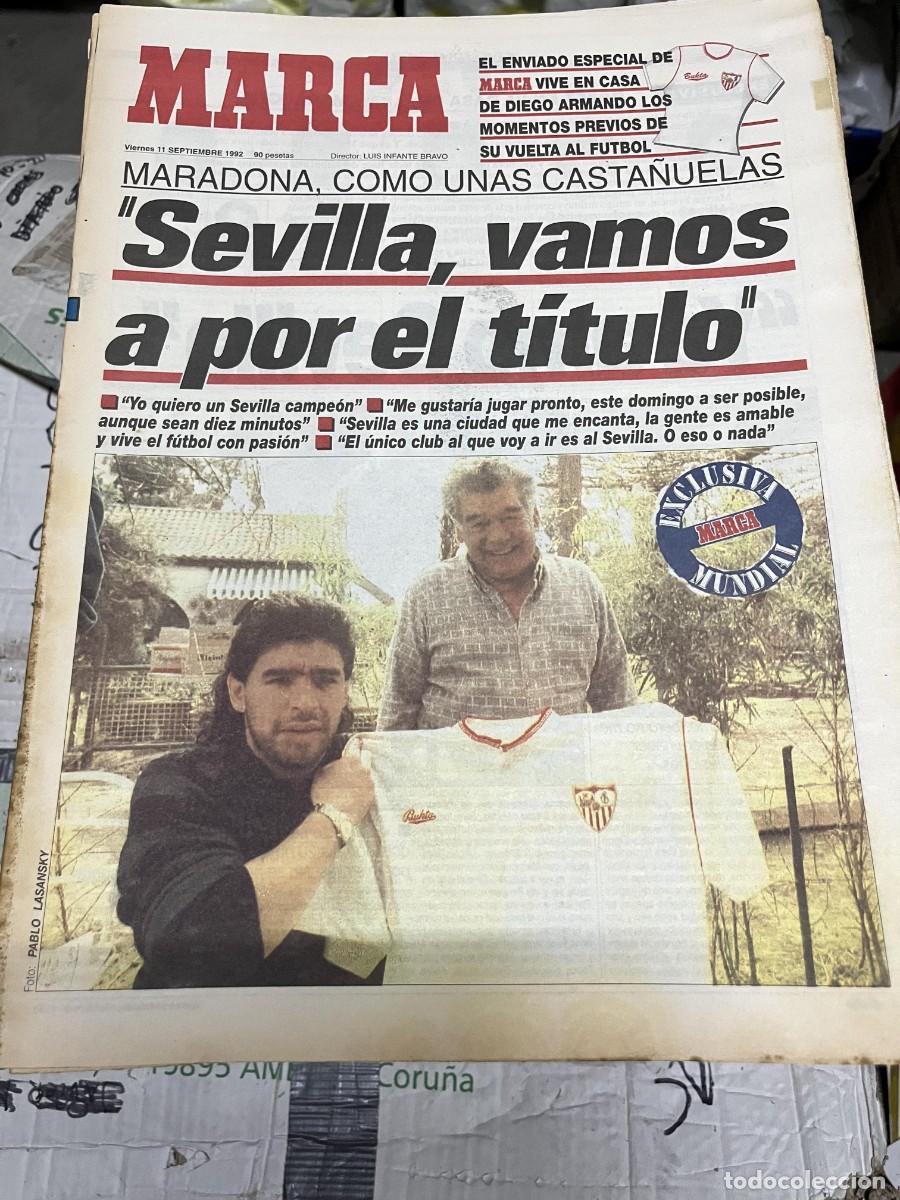 Coleccionismo deportivo: MARCA (11-9-1992) FICHAJE DIEGO ARMANDO MARADONA SEVILLA