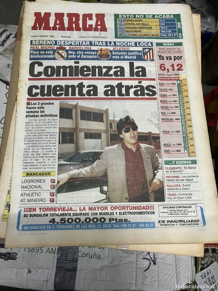 Coleccionismo deportivo: MARCA (31-8-1992) LOGRO&Ntilde;ES 2-0 NACIONAL ATHLETIC 3-1 ATLETICO MINEIRO TORNEOS DE VERANO