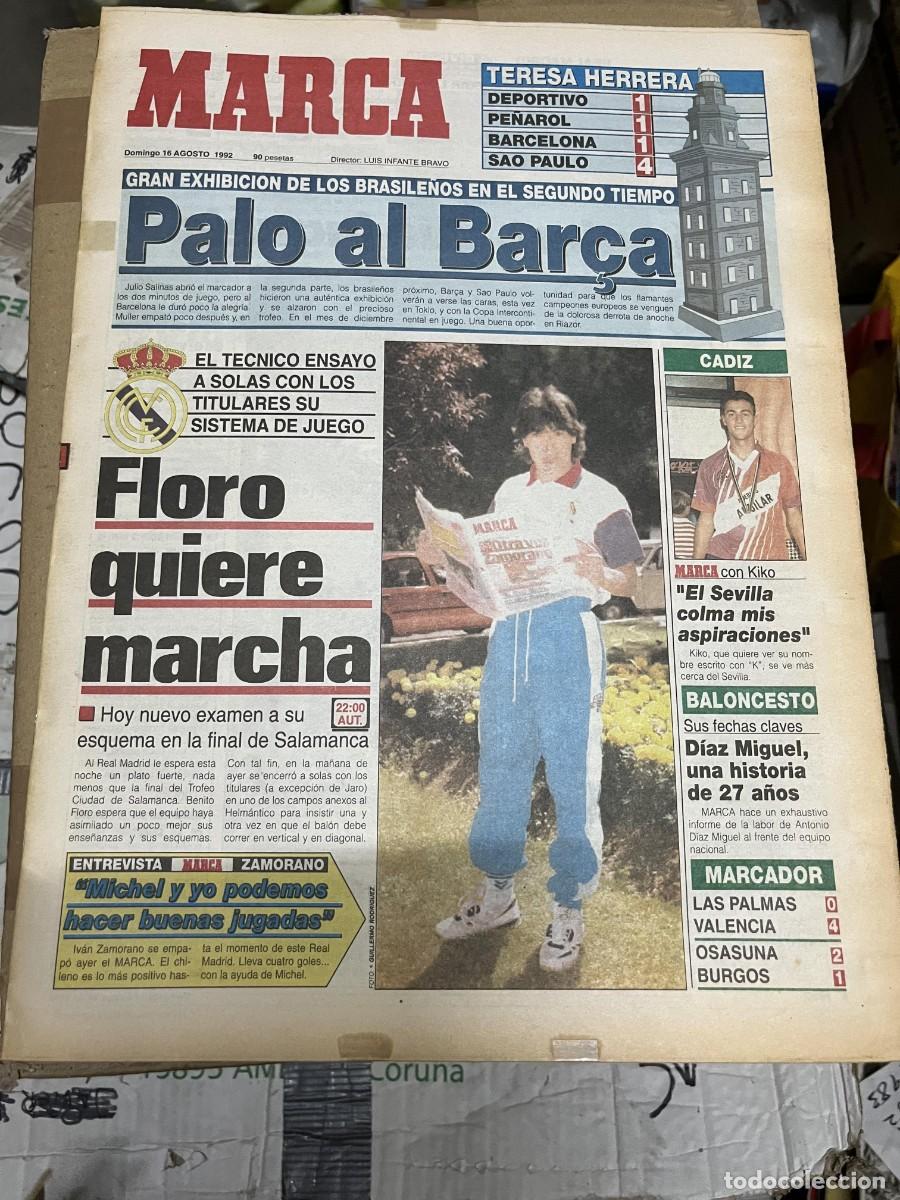 Coleccionismo deportivo: MARCA (16-8-1992) TROFEO TERESA HERRERA BENITO FLORO ZAMORANO REAL MADRID KIKO