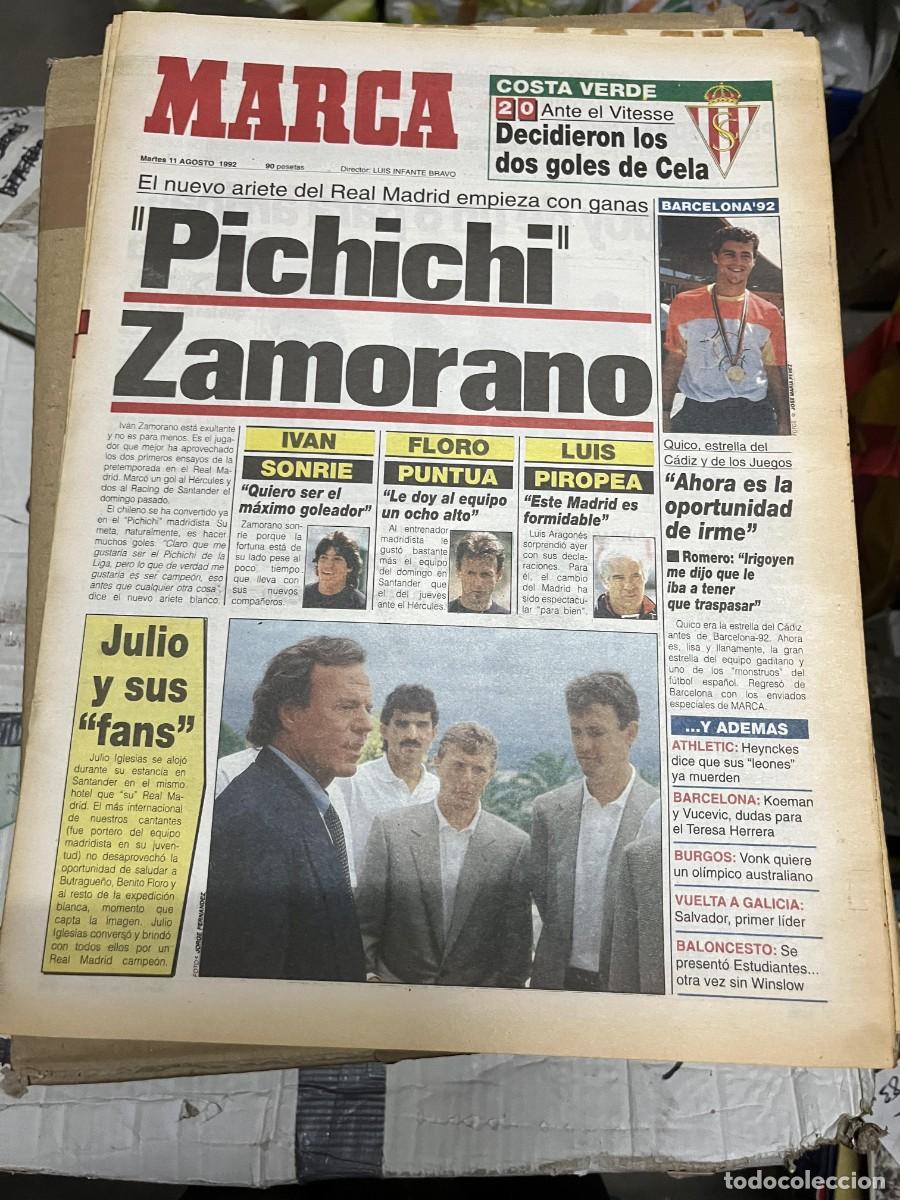 Coleccionismo deportivo: MARCA (11-8-1992) PICHICHI ZAMORANO KIKO ATLETICO MADRID JULIO IGLESIAS