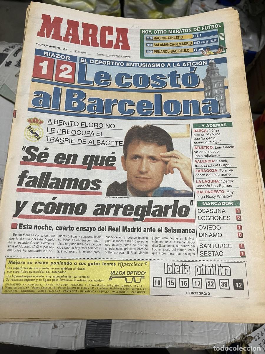 Coleccionismo deportivo: MARCA (14-8-1992) TROFEO TERESA HERRERA DEPORTIVO CORU&Ntilde;A BARCELONA BENITO FLORO
