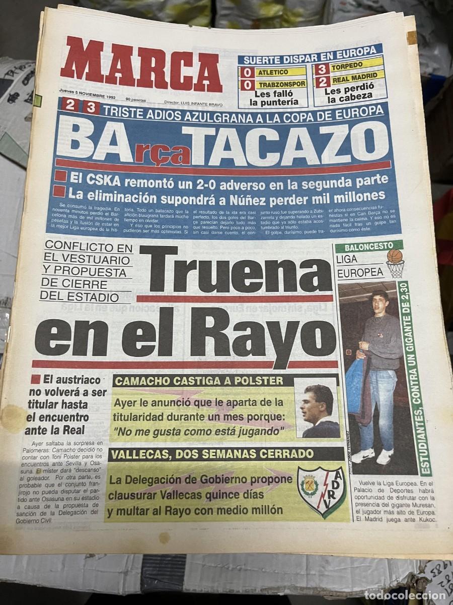 Coleccionismo deportivo: MARCA (5-11-2005) ATLETICO MADRID 0-0 TRABZONSPOR TORPEDO MOSCU 3-2 REAL MADRID BARCELONA 2-3 CSKA