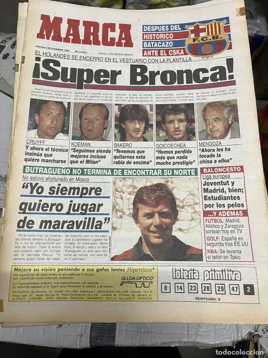 Coleccionismo deportivo: MARCA (6-11-2005) BARCELONA CSKA MOSCU BUTRAGUE&Ntilde;O CRUYFF KOEMAN