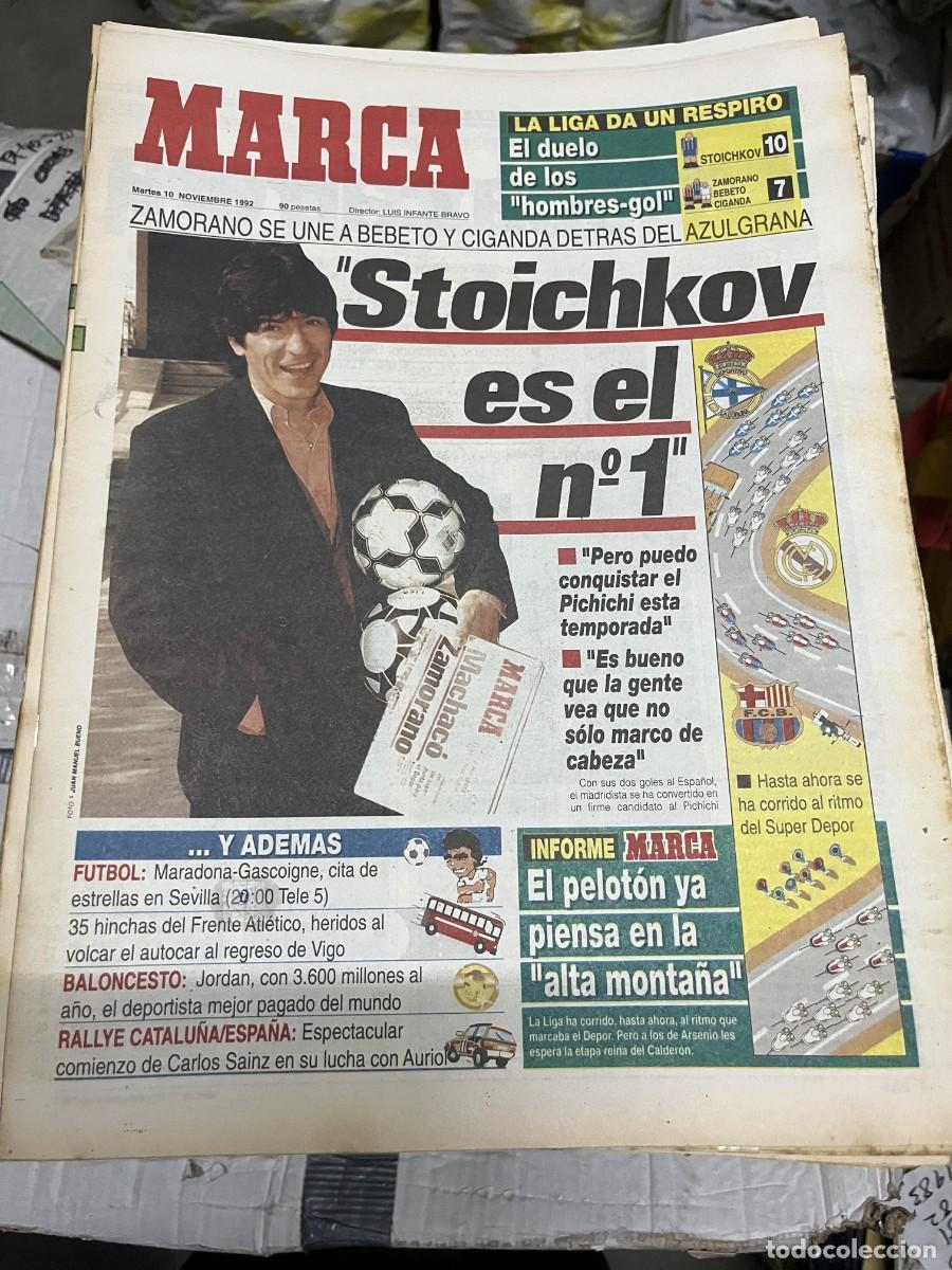 Coleccionismo deportivo: MARCA (10-11-1992) IVAN ZAMORANO STOICHKOV CICLISMO BEBETO CIGANDA