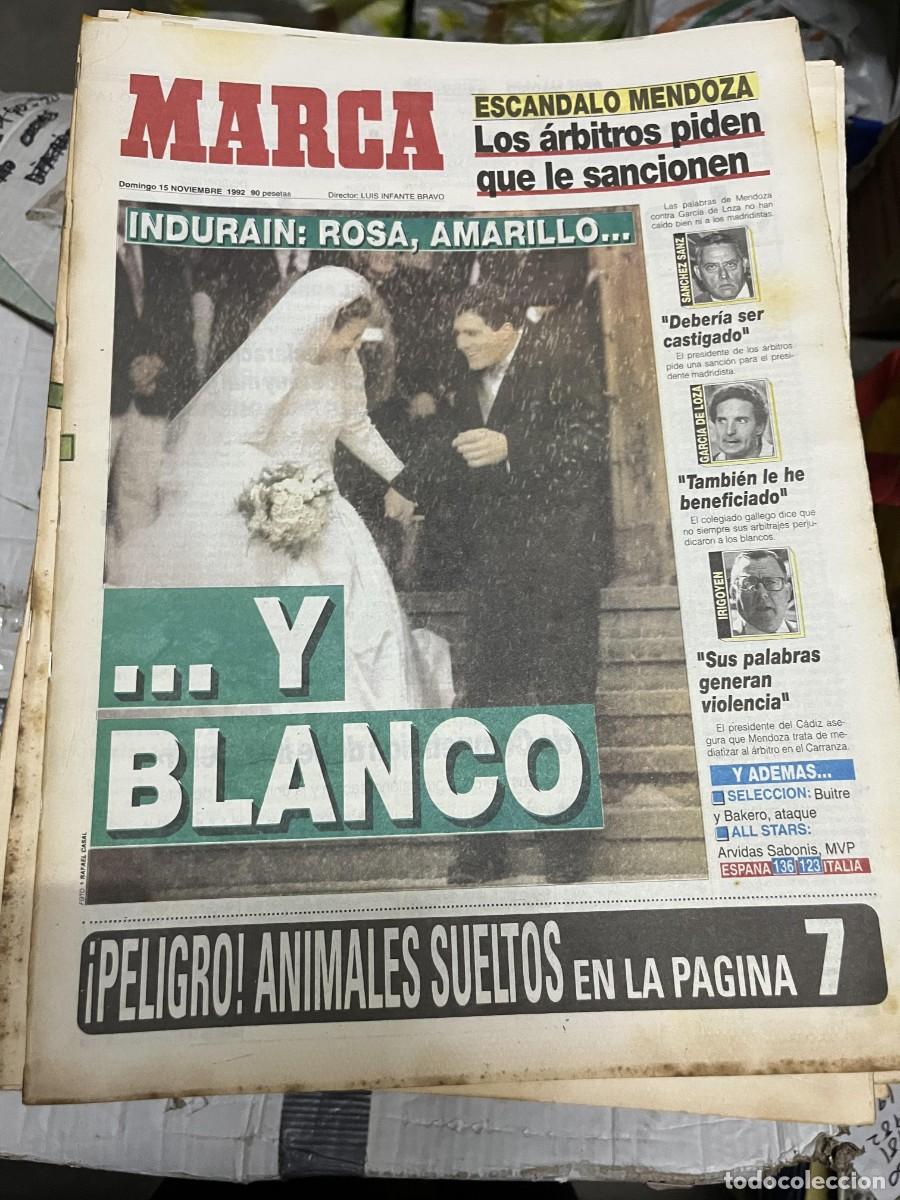 Coleccionismo deportivo: MARCA (15-11-1992) BODA MIGUEL INDURAIN CICLISMO RAMON MENDOZA REAL MADRID