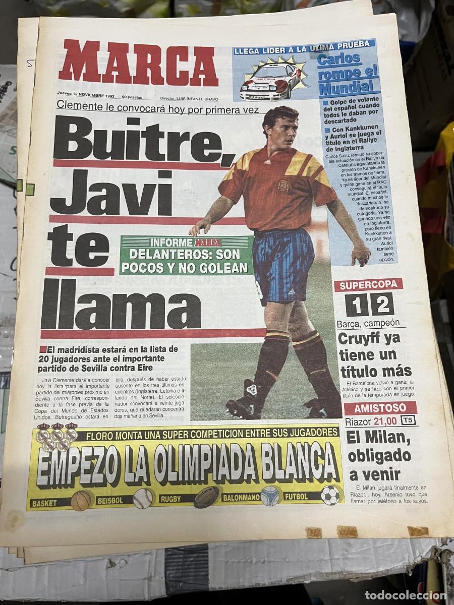 Coleccionismo deportivo: MARCA (12-11-1992) FINAL SUPERCOPA ATLETICO 1-2 BARCELONA CAMPEON BUTRAGUE&Ntilde;O CLEMENTE ESPA&Ntilde;A