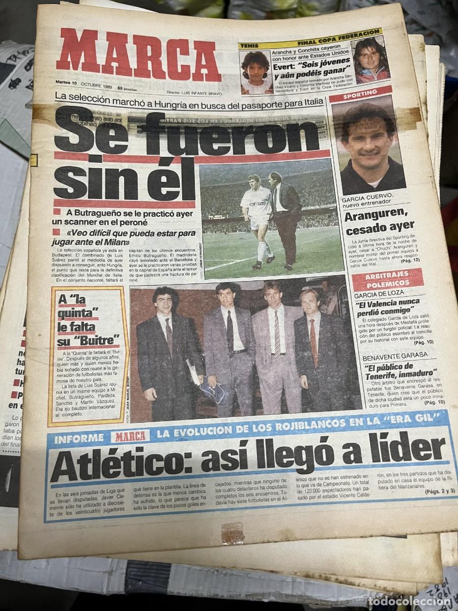 Coleccionismo deportivo: MARCA (10-10-1989)HUNGRIA ESPA&Ntilde;A SELECCION ESPA&Ntilde;OLA BUTRAGUE&Ntilde;O ARANGUREN FINAL COPA FEDERACION TENIS