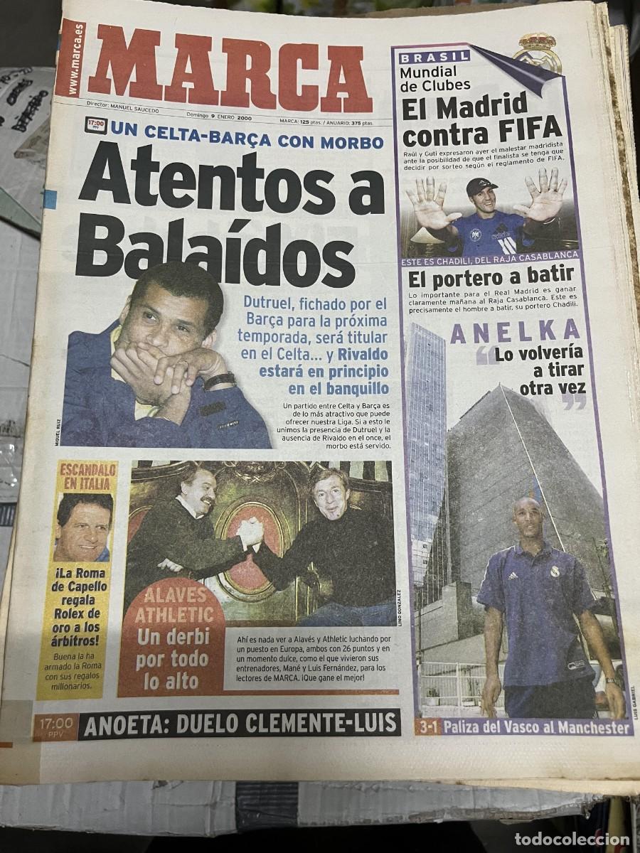 Coleccionismo deportivo: MARCA (9-1-2000) RIVALDO CELTA VIGO BARCELONA MUNDIAL CLUBES REAL MADRID ANELKA ALAVES ATHLETIC
