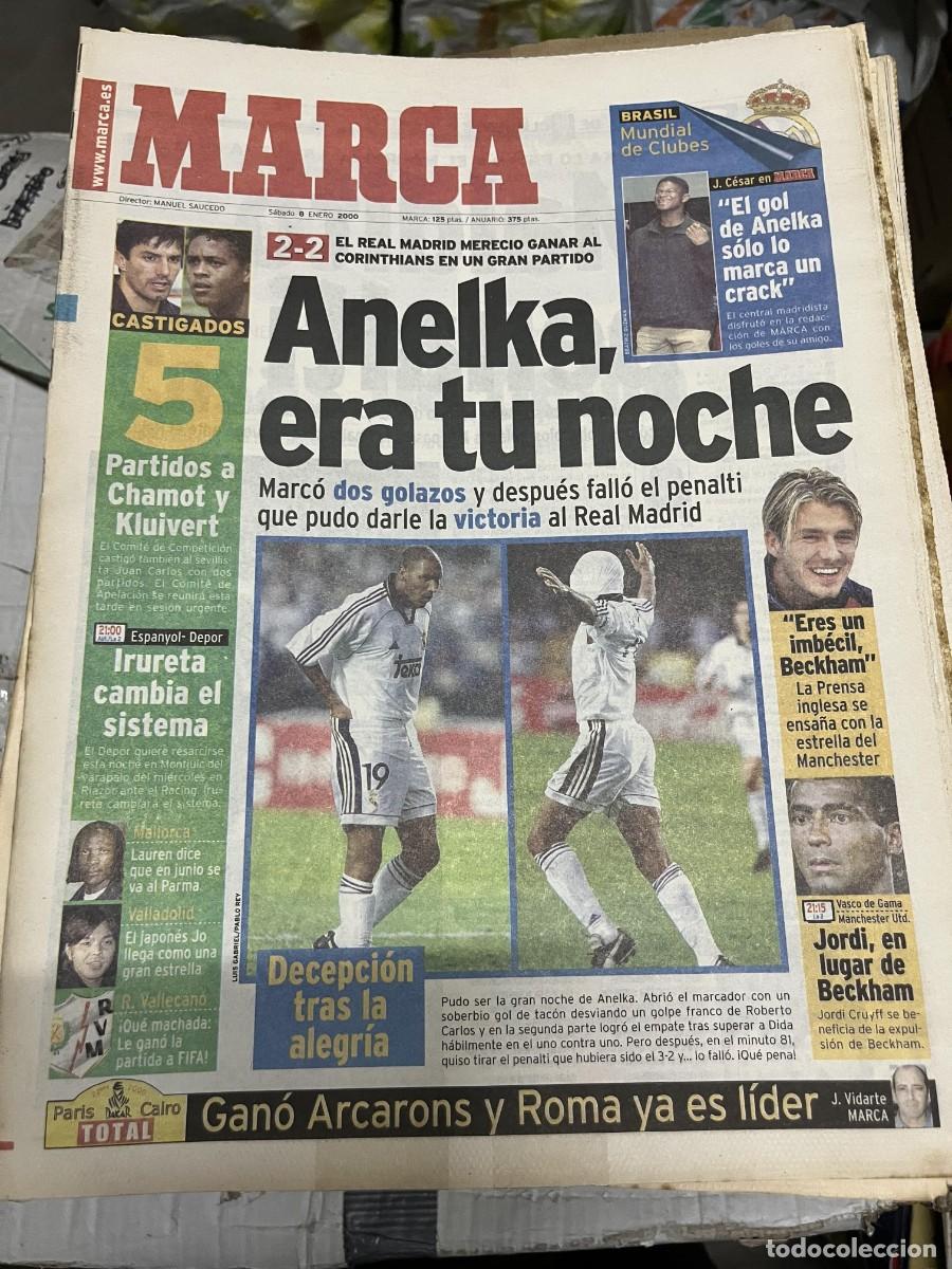 Coleccionismo deportivo: MARCA (8-1-2000) REAL MADRID 2-2 CORINTHIANS ANELKA CHAMOT KLUIVERT