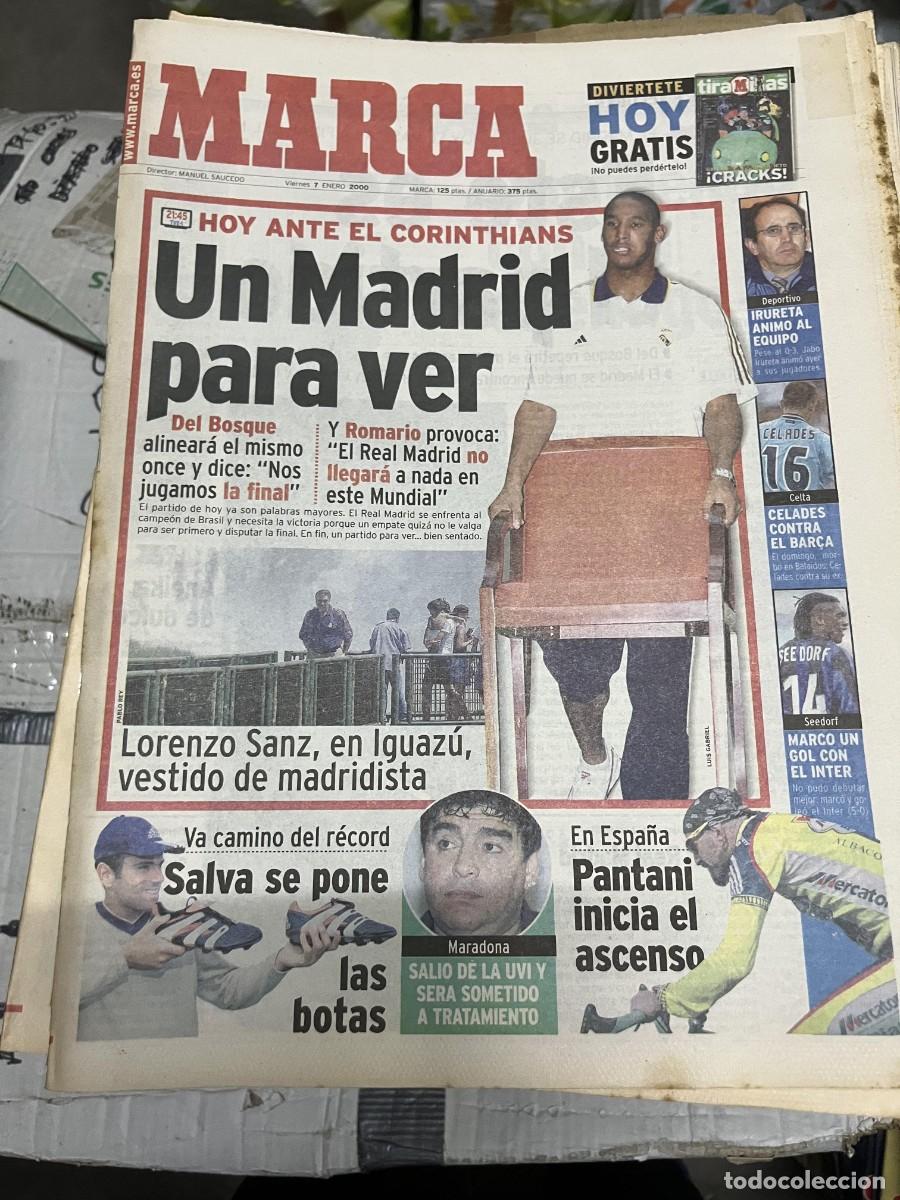 Coleccionismo deportivo: MARCA (7-1-2000) ANELKA HOY REAL MADRID CORINTHIANS LORENZO SANZ SALVA BALLESTA PANTANI