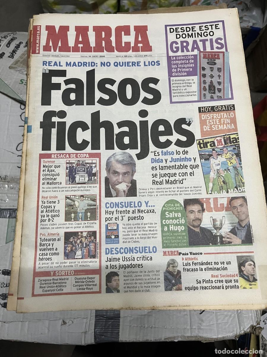 Coleccionismo deportivo: MARCA (14-1-2000) FALSOS FICHAJES COPA OURENSE REAL UNION ALMERIA HUGO SANCHEZ