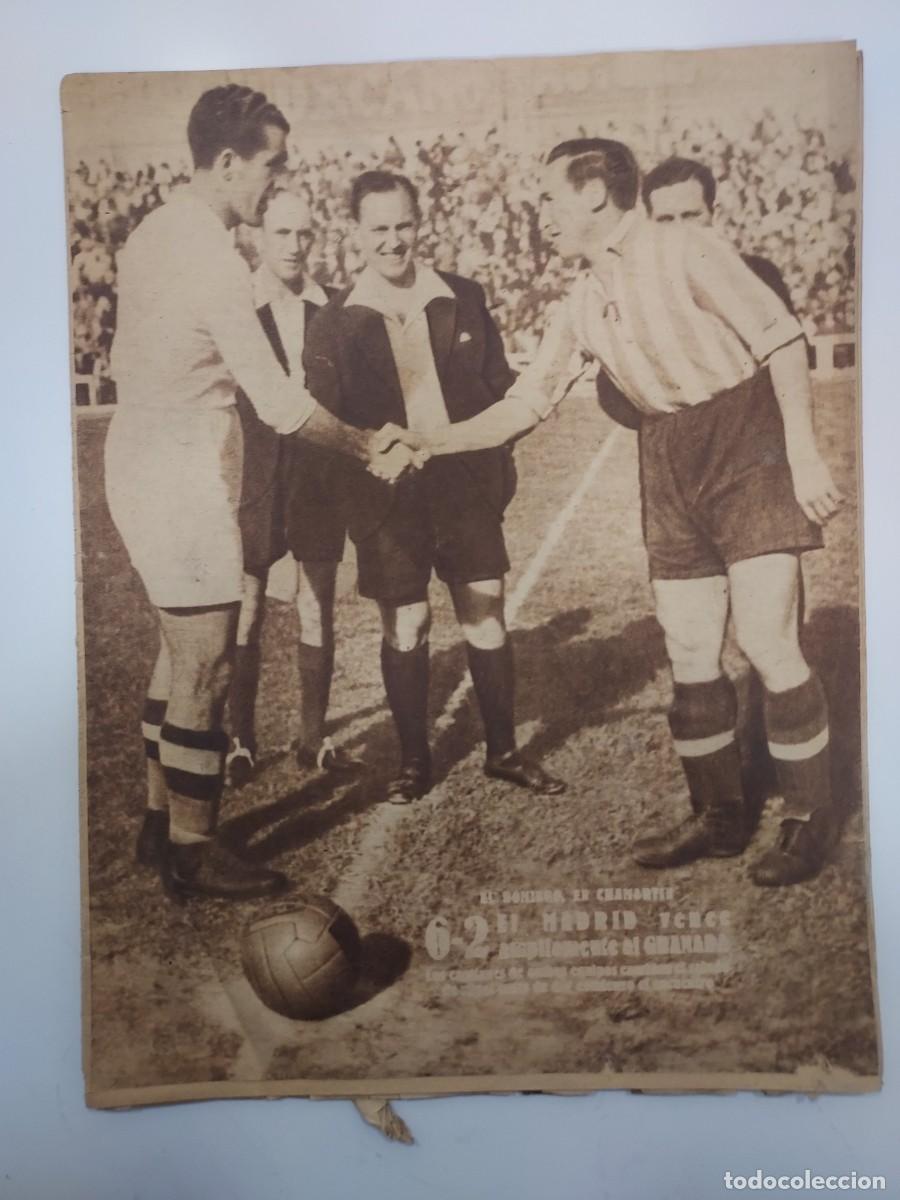Coleccionismo deportivo: MARCA DE 1945 124 MADRID GRANADA MURCIA SABADELL ESPA&Ntilde;OL BARCELONA JUEGOS UNIVERSITARIOS TIRO PICHON