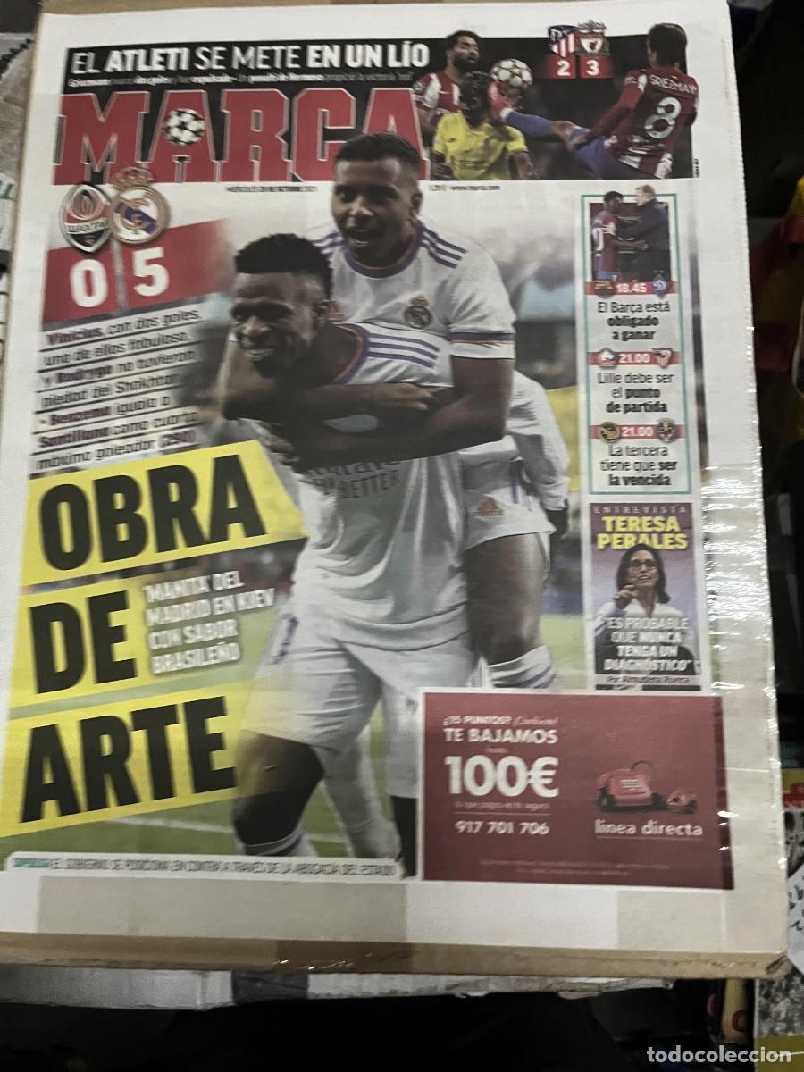Coleccionismo deportivo: MARCA (20-10-2021) SHAKHTAR DONETSK 5-0 REAL MADRID BARCELONA DYNAMO KIEV ATLETICO 2-3 LIVERPOOL