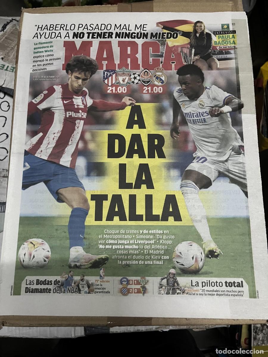 Coleccionismo deportivo: MARCA (19-10-2021) HOY ATLETICO MADRID LIVERPOL SHAKHTAR DONETSK REAL MADRID JOAO FELIX VINICIUS