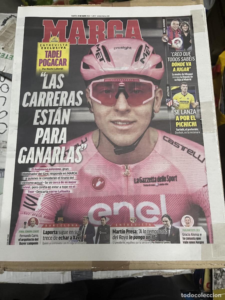 Coleccionismo deportivo: MARCA (21-5-2024) ENTREVISTA EXCLUSIVA A TADEJ POGACAR CICLISMO MBAPPE REAL MADRID SORLOTH
