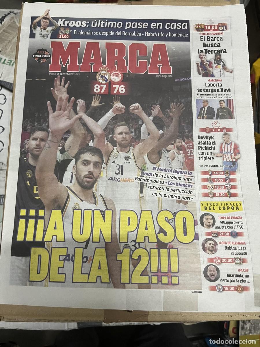 Coleccionismo deportivo: MARCA (25-5-2024) REAL MADRID 87-76 OLYMPIACOS BALONCESTO EUROLIGA KROOS DESPEDIDA