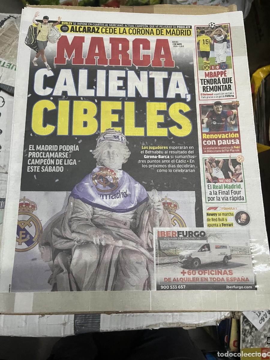 Coleccionismo deportivo: MARCA (2-5-2024) ALCARAZ TENS BORUSSIA DORTMUND 1-0 PSG LAS CIBELES REAL MADRID