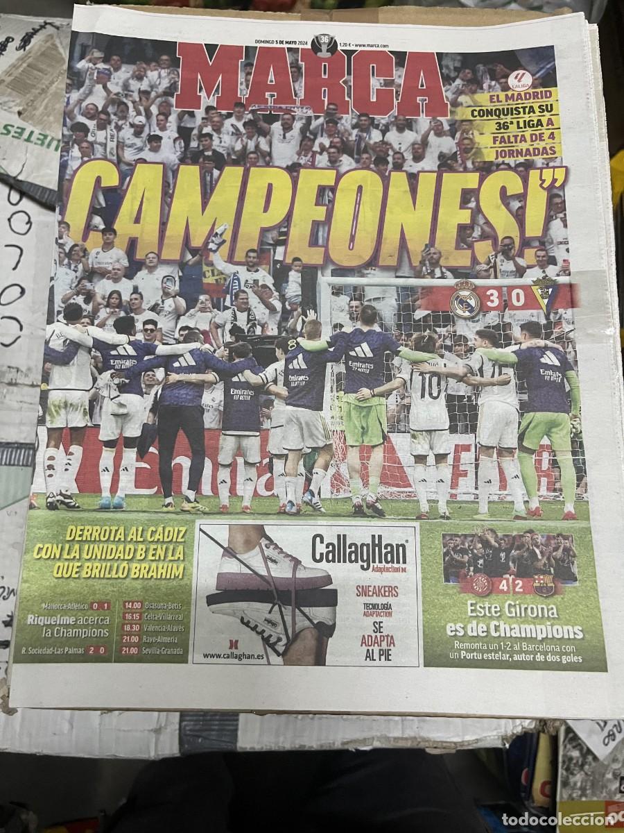 Coleccionismo deportivo: MARCA (5-5-2024) CAMPEON LIGA REAL MADRID 3-0 CADIZ CAMPEONES