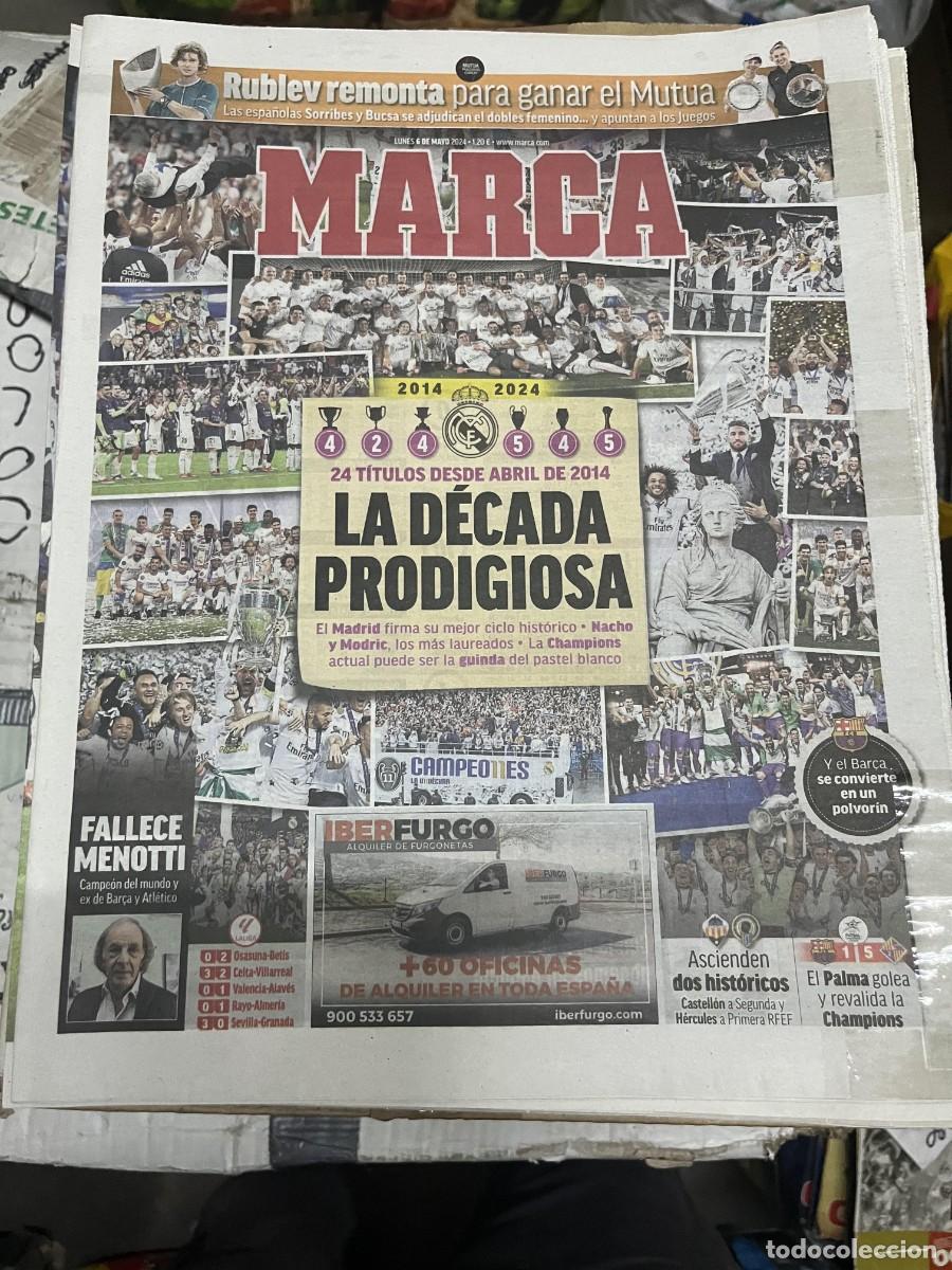 Coleccionismo deportivo: MARCA (6-5-2024) CELEBRACION CAMPEON LIGA REAL MADRID 3-0 CADIZ CAMPEONES RUBLEV
