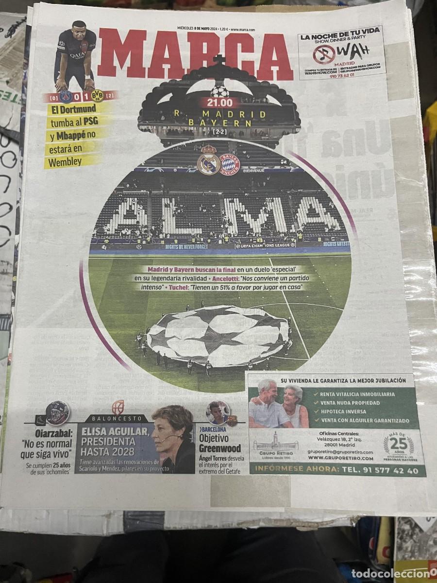 Coleccionismo deportivo: MARCA (8-5-2024) UEFA CHAMPIONS LEAGUE PSG 0-1 BORUSSIA DORTMUND REAL MADRID BAYERN MUNCHEN