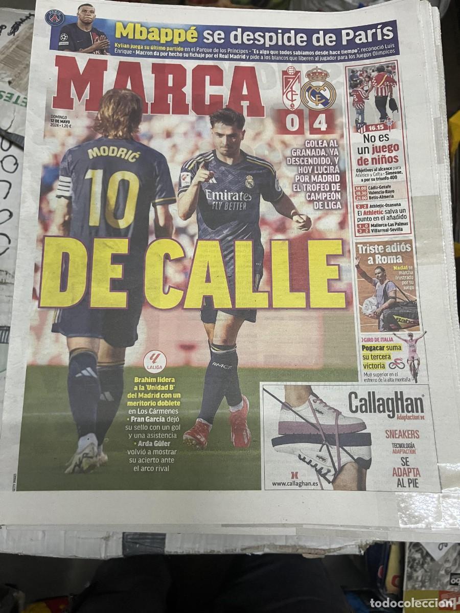 Coleccionismo deportivo: MARCA (12-5-2024) GRANADA 0-4 REAL MADRID JORNADA LIGA MODRIC MBAPPE DESPEDIDA PSG