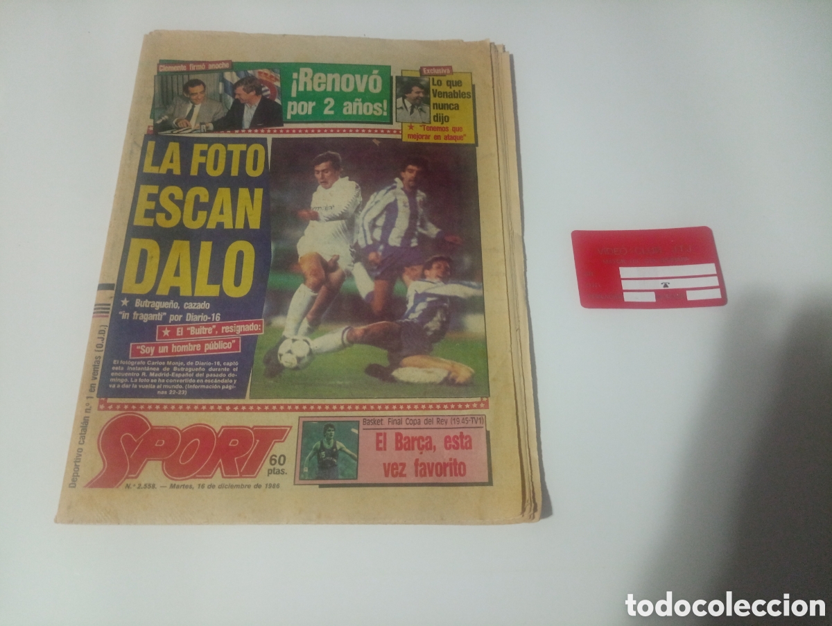 Coleccionismo deportivo: Peri&oacute;dico sport 1986 la foto esc&aacute;ndalo