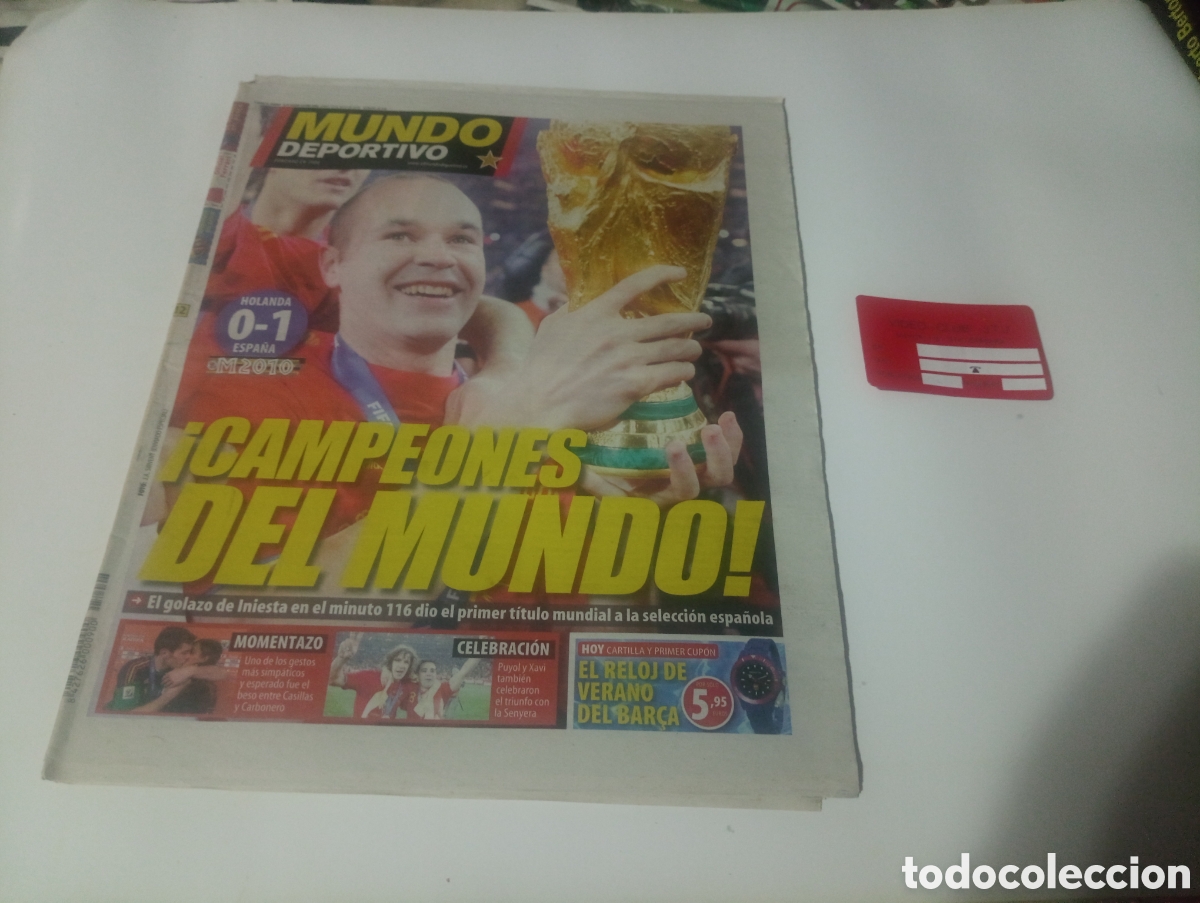 Coleccionismo deportivo: Peri&oacute;dico mundo deportivo campeones del mundo 2010