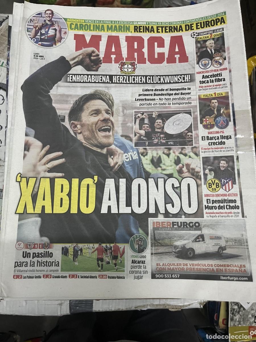 Coleccionismo deportivo: MARCA (15-4-2024) CAROLINA MARTIN CAMPEON BAYER LEVERKUSEN XABI ALONSO JORNADA LIGA