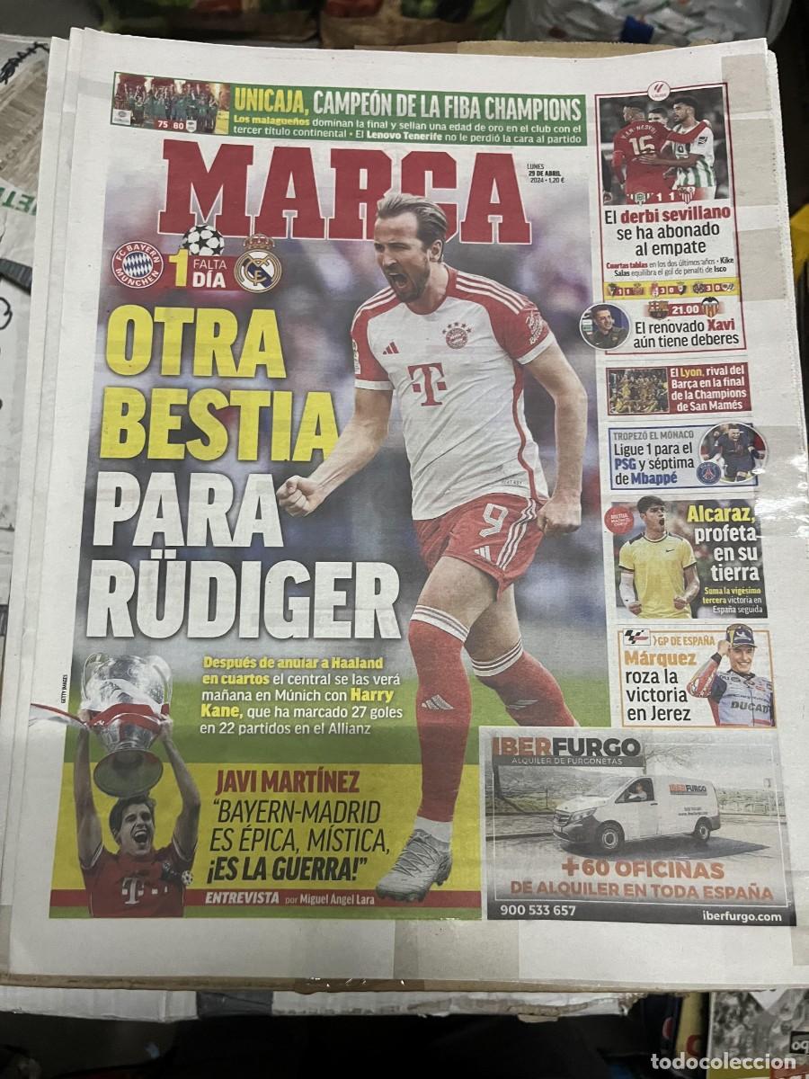 Colecionismo desportivo: MARCA (29-4-2024) CHAMPIONS BAYERN MUNCHEN REAL MADRID UNICAJA JAVI MARTINEZ