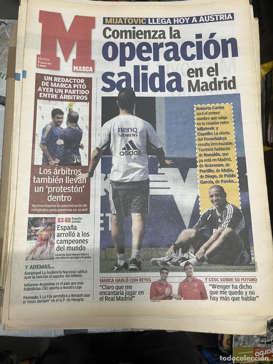 Coleccionismo deportivo: MARCA (1-8-2006) MIJATOVIC REAL MADRID OPERACION SALIDA ESPA&Ntilde;A 83-62 SERBIA BALONCESTO